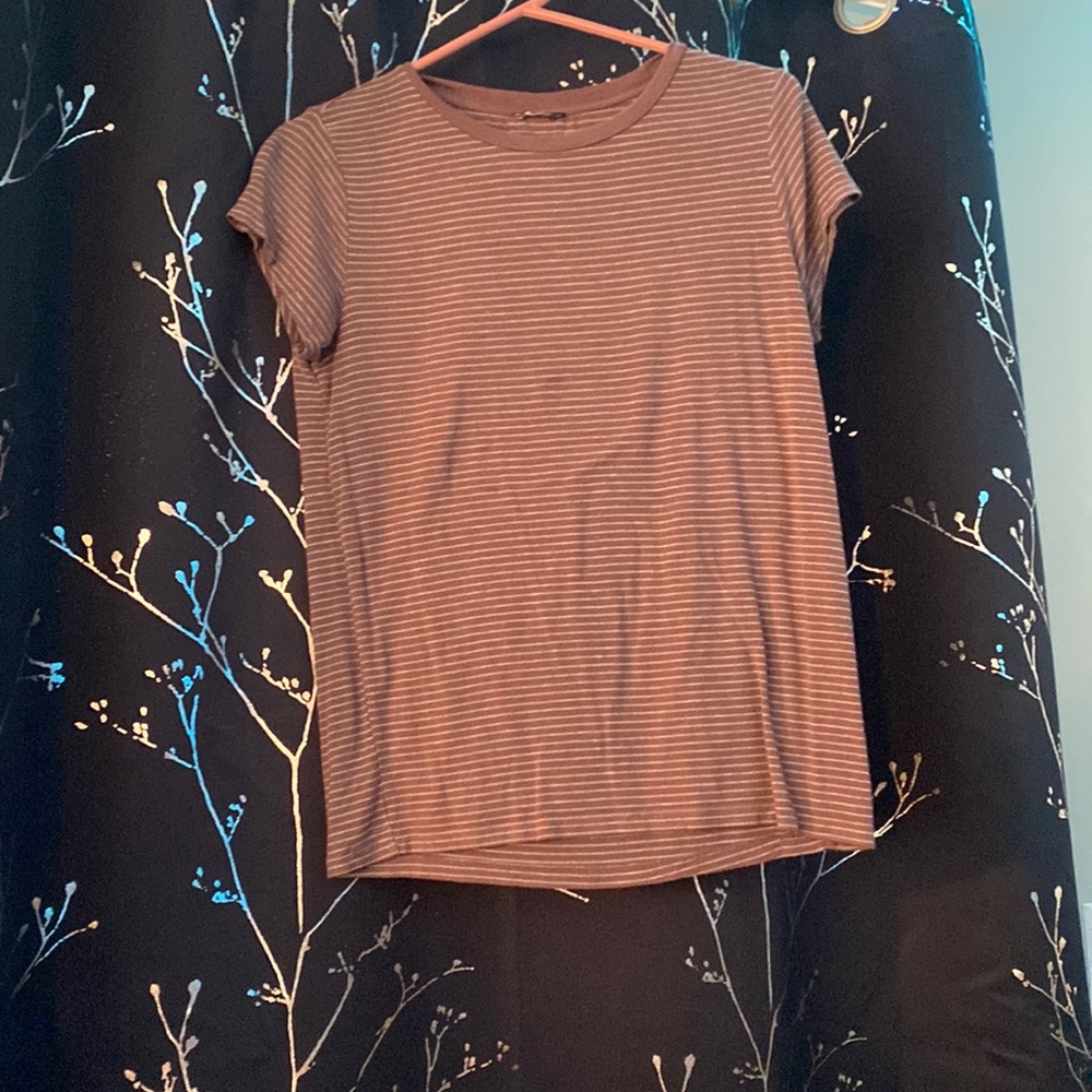 Just a purple and white stripe t-shirt